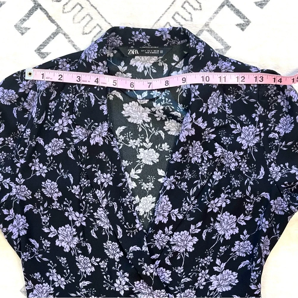 ZARA Floral Blazer Style Long Sleeve Romper Small